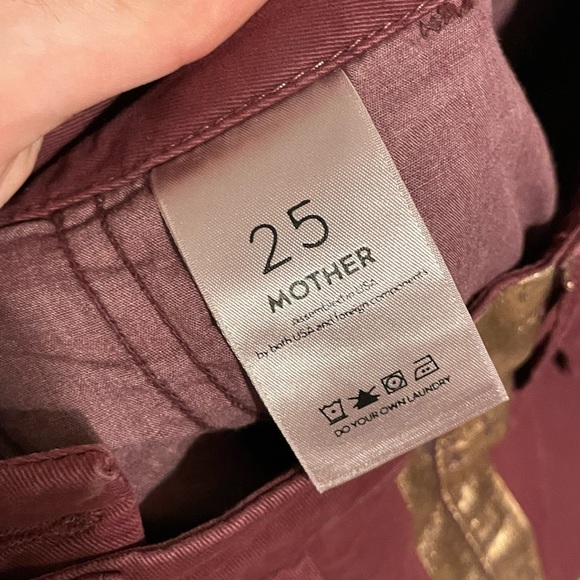 MOTHER Denim The Shaker Prep Ankle Fray Pants Chinos Dahlia Rose Gold Size 25 - Picture 3 of 4